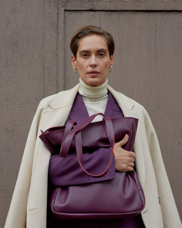 сумка шоппер фиалка