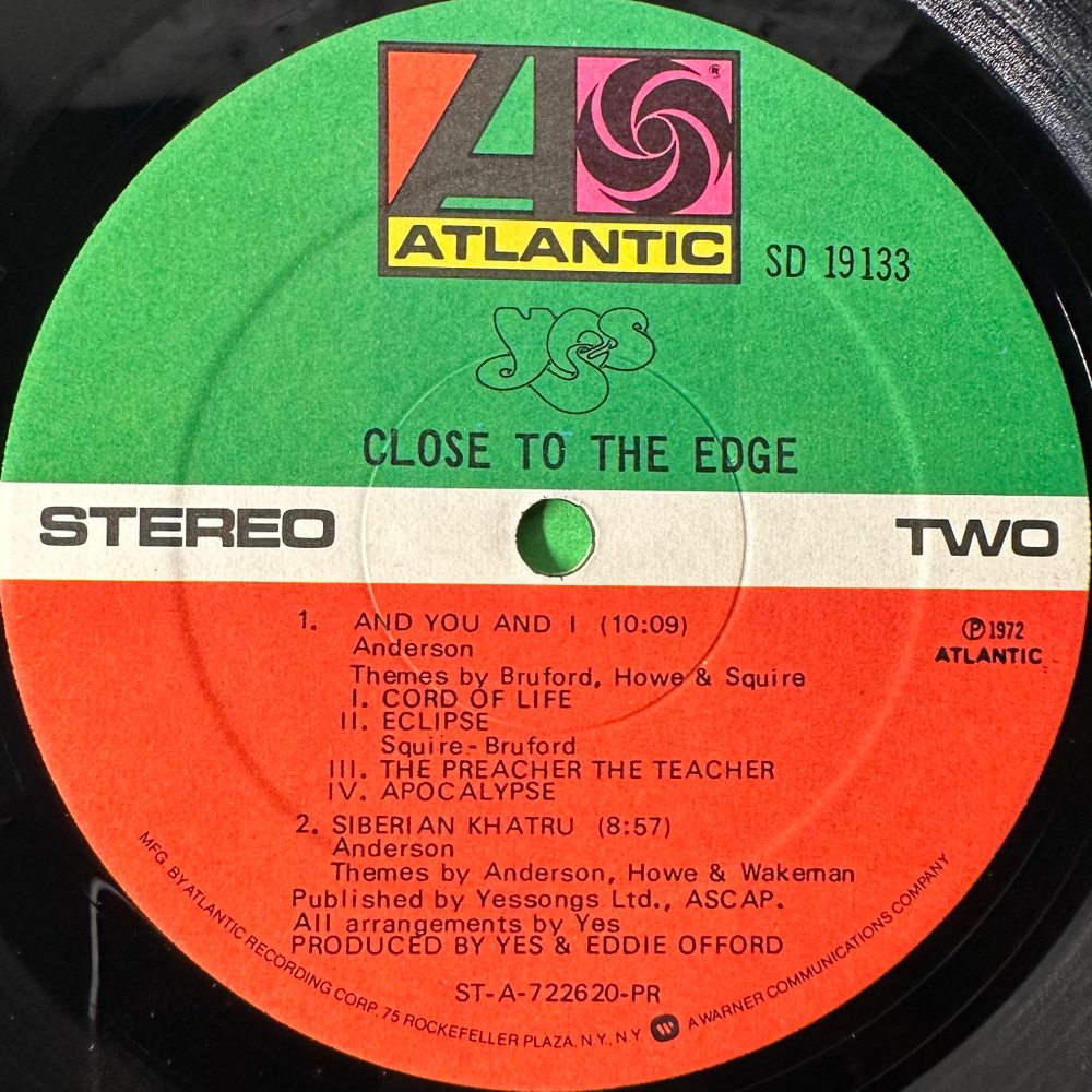 Yes ‎– Close To The Edge (США 1977г.)