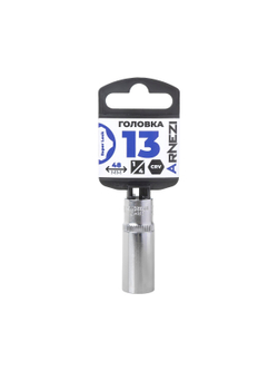 Головка 1/4" Super Lock 13 мм L=48 мм удлиненная, на холдере Arnezi R0020113