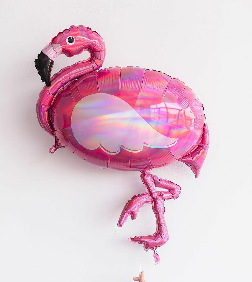 А Шар фигура Фламинго переливы перламутр, 28"/71CM W X 33"/83CM H 