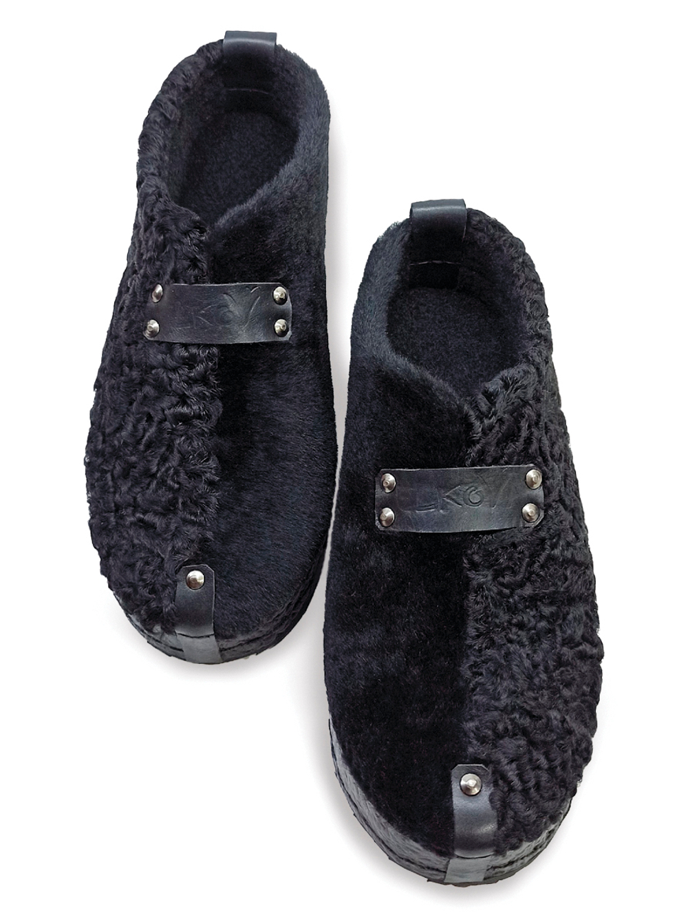 Туфли меховые "Double Black"