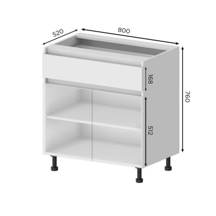 Кухня Модуль Н1Я 800 нижний Тауп / Тик