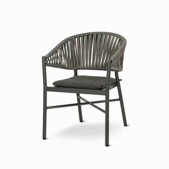 Плетеный стул Lazare, серый алюминий