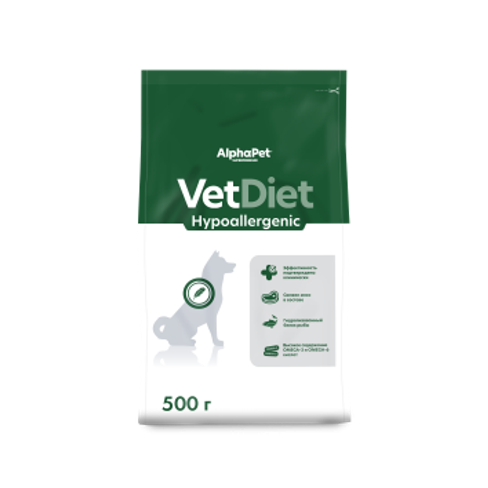 ALPHA PET Vet diet Hypo Сухой корм для собак при пищевых аллергиях 0,5 кг
