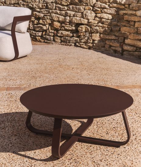 Уличный столик Tamaris из алюминия коричневого цвета Ø80 см