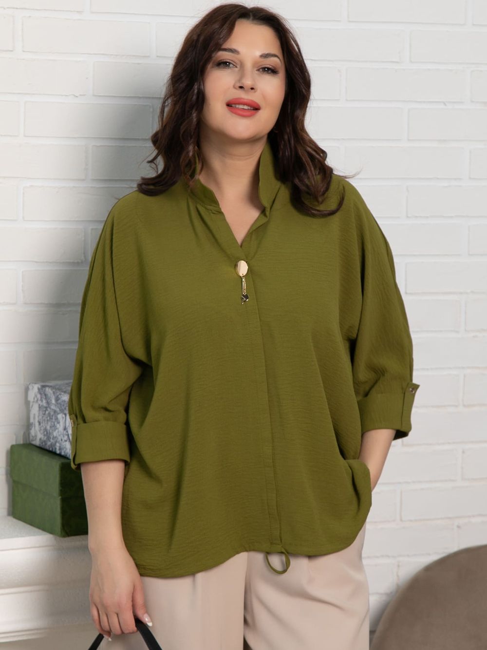 Блуза Серенада (оливковый) Б15551-24М LT Collection