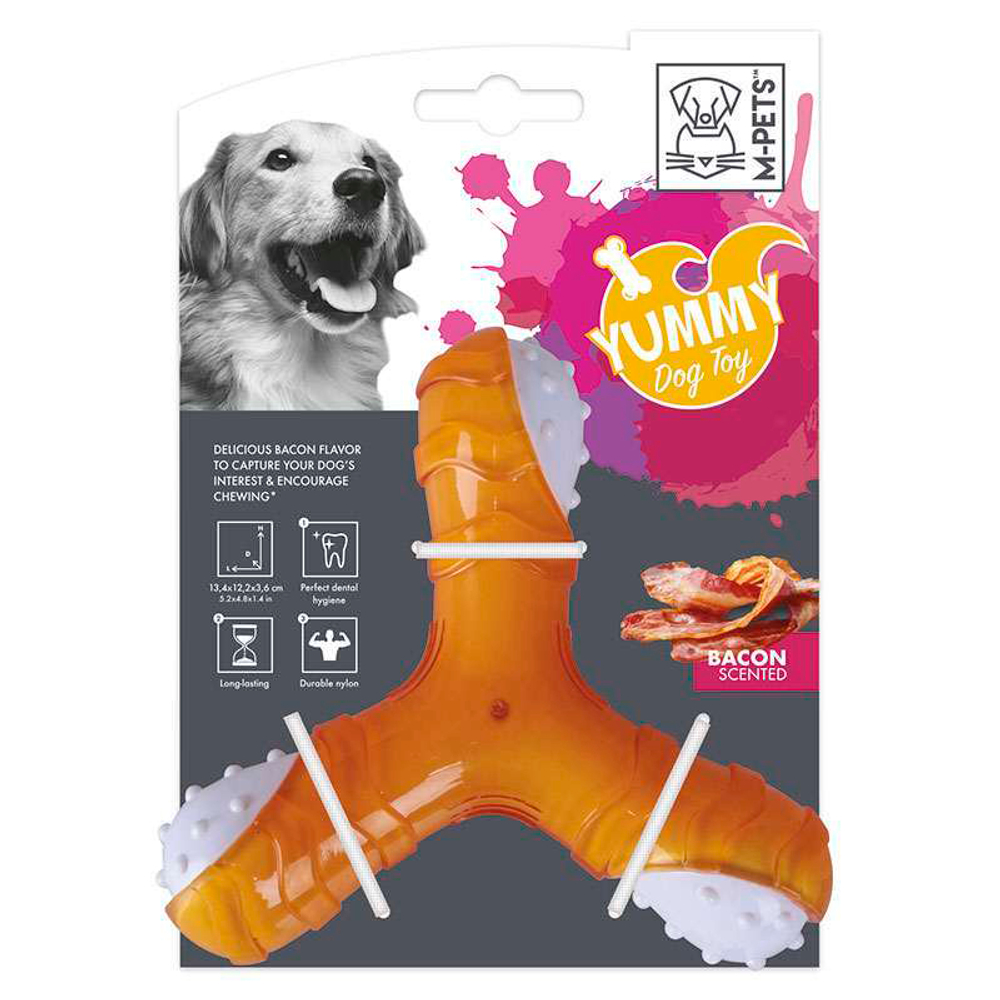 Игрушка "Ямми" пропеллер вкус бекона, нейлон для собак 13,4х12,2х3,6 см M-PETS
