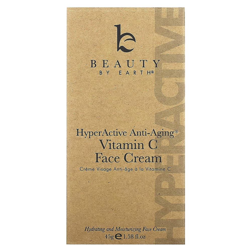 Beauty By Earth, HyperActive Anti-Aging, крем для лица с витамином C, 45 г (1,58 жидк. унции)