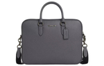 COACH Cow Split Leather Portable One Shoulder Crossbody Briefcase Large Men"s Industrial Gray