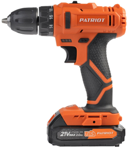 Дрель-шуруповерт акк.PATRIOT BR 189UES, две АКБ Li-Ion 18В, 2,0 Ач, 29Нм, кейс (180301549)
