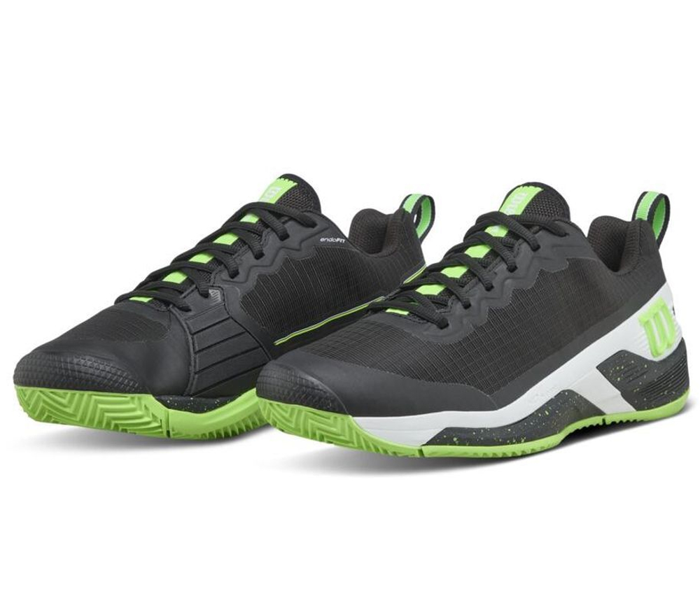 Мужские теннисные кроссовки Wilson Rush Pro 4.5 Clay TP - black/green/white