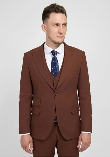 Мужской классический костюм тройка (коричневый) В8