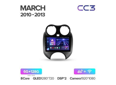 Магнитола Teyes CC3 6-128 Nissan March K13 2010-2013 9.0"