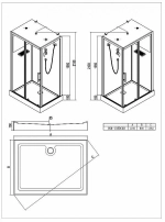 Душевая кабина Esbano Elegancia ESB-1180CKR 110x80 стекло прозрачное/профиль черный