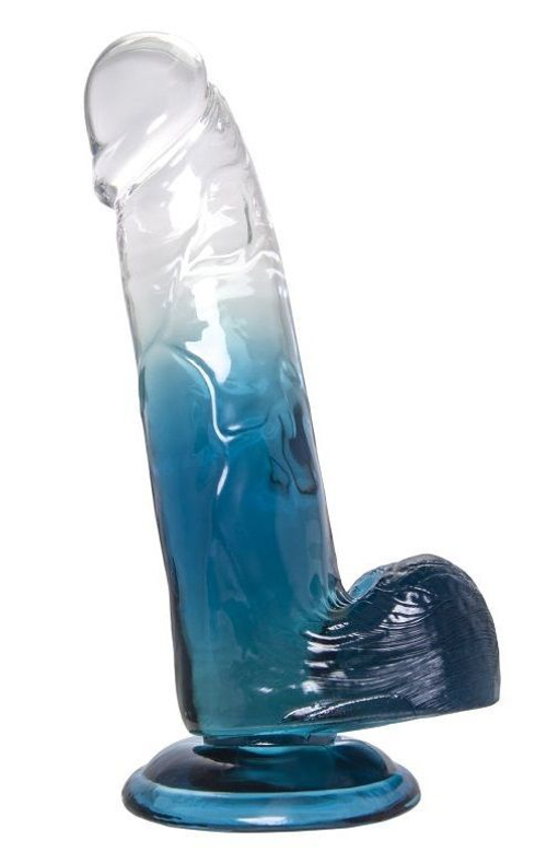 Фаллоимитатор A-Toys Avy 20 см – прозрачный синий, на присоске