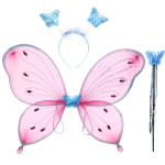 Карнавальный набор (крылья, ободок, палочка) «Фея Сказка» (крылья 45*36 см), Розовый/голубой