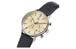 Adidas Originals STYLE Wrist Watch Quartz Movement Leather Strap Gold Dial Men"s Watches 50m Water Resistant