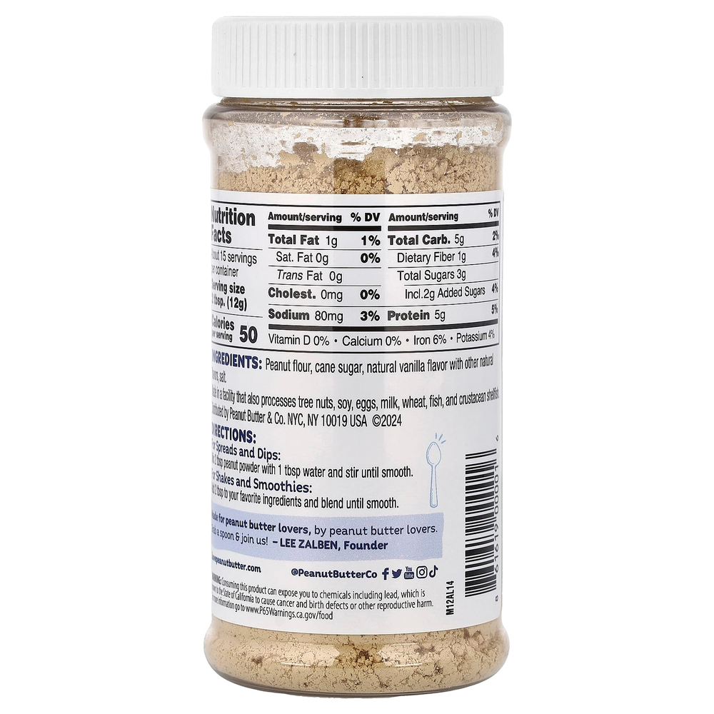 Peanut Butter & Co., арахисовый протеиновый порошок, ваниль, 184 г (6,5 унции)