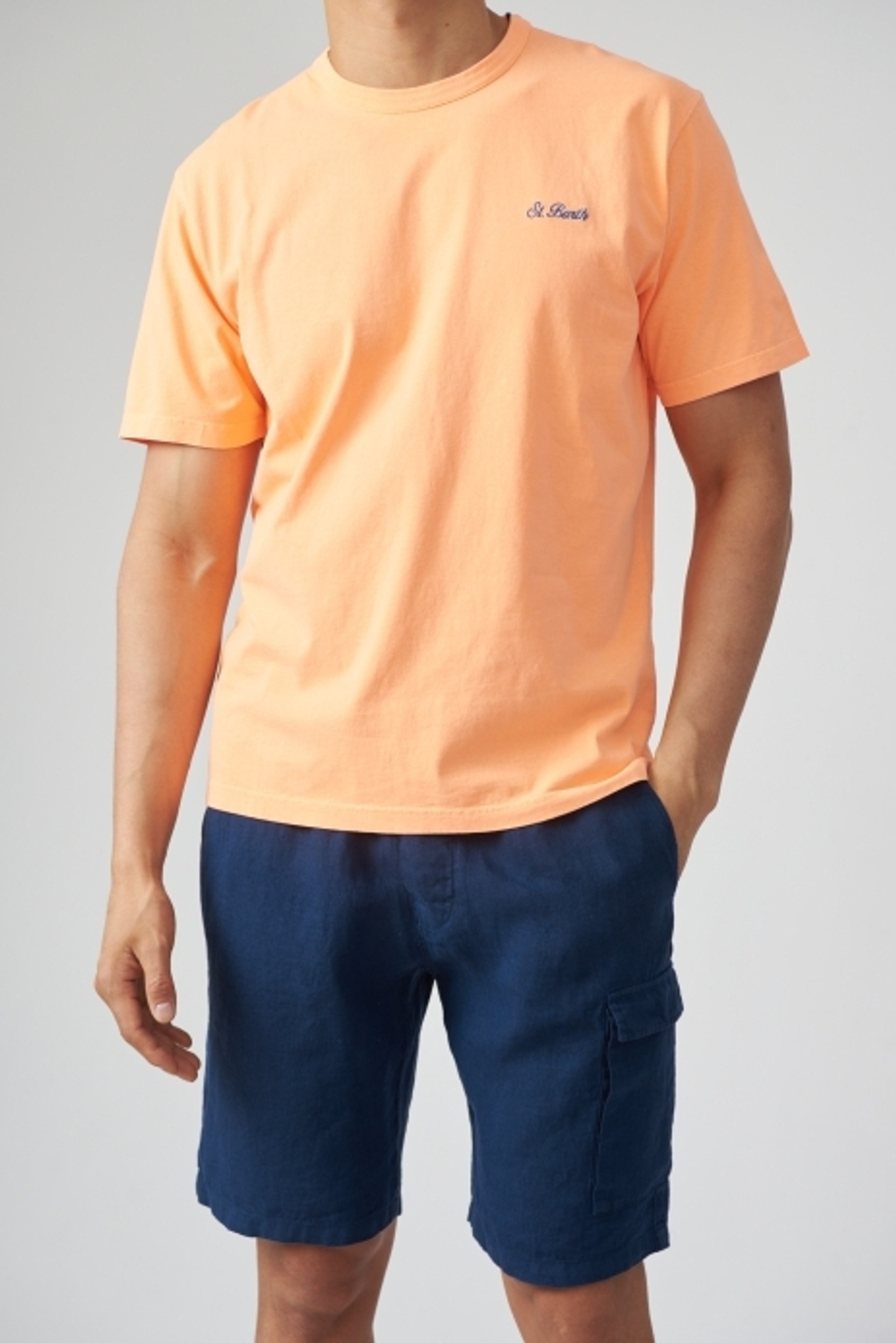 Футболка MC Saint Barth DOVER 85 неоновый оранж. база