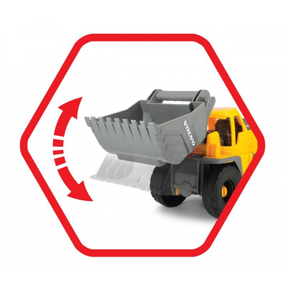 Mack, Volvo Экскаватор-погрузчик 70 см свет звук Dickie Toys 3729012