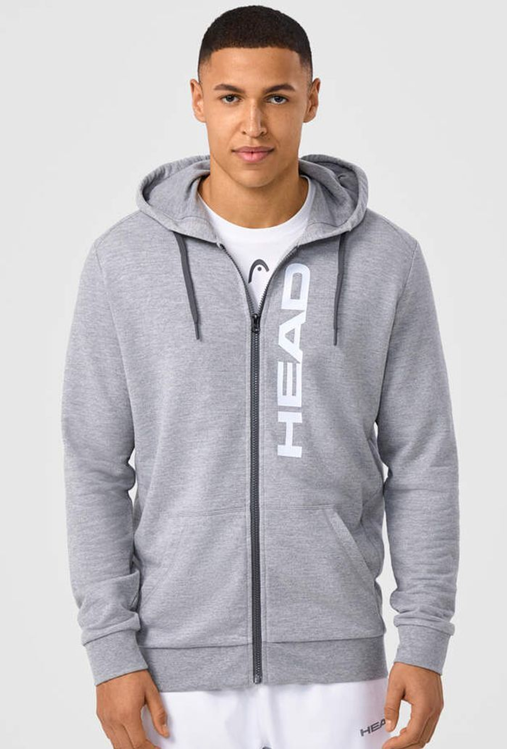 Мужская теннисная кофта Head Club Original Hoodie FZ - серый