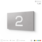 Табличка с номером 2 на дверь квартиры, для офиса, кабинета, аудитории, склада, серая 120х70 мм, Айдентика Технолоджи