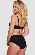 Лёгкий бюстгальтер-балконет с мягкой чашкой на каркасах (Размер: 75D) (Цвет: черный с бежевым)