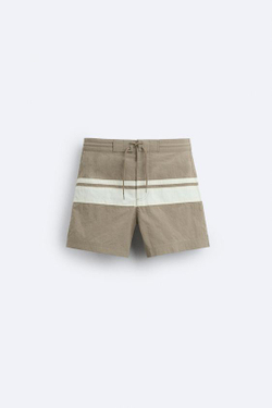 ZARA ПЛАВКИ В ПОЛОСКУ, КАМЕННО-СЕРЫЙ