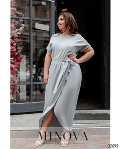 Платье 8609-1-светло-серый Minova