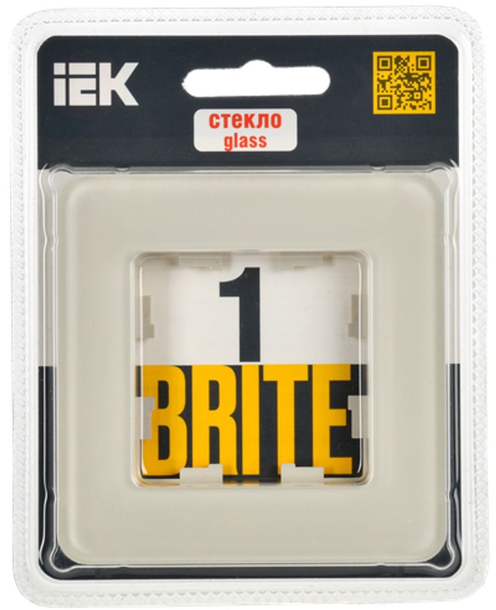 BRITE Рамка 1-местная РУ-1-2-Бр стекло песчаный RE IEK