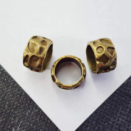 Бусины, рондель, мятый металл, бижутерный сплав, р-р 13мм