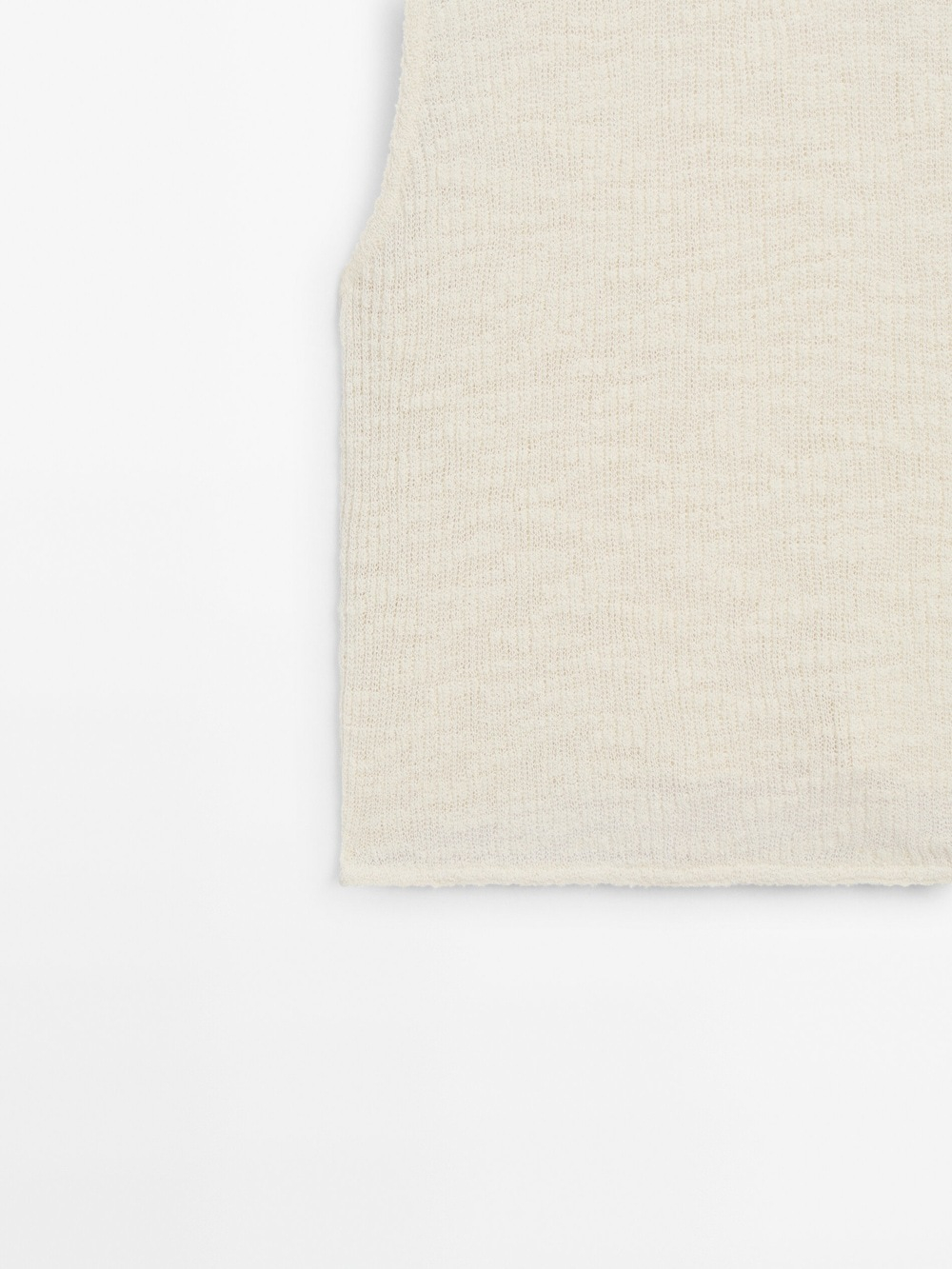 Massimo Dutti Трикотажный топ без рукавов, натуральный, кремовый