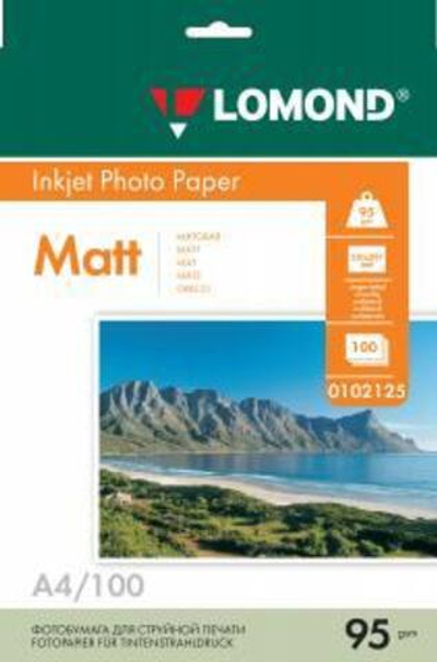 Фотобумага LOMOND Одностороняя Матовая, 95г/м2, A4(21x29см)/100л.
