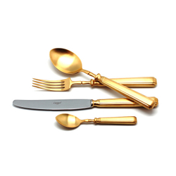 Набор столовых приборов на 12 персон 130 предметов Cutipol Piccadilly Gold матовый