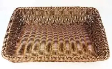 Корзина прямоугольная для буфета, 45х30 h=12/6см., полипропилен,цвет коричневый, Gerus