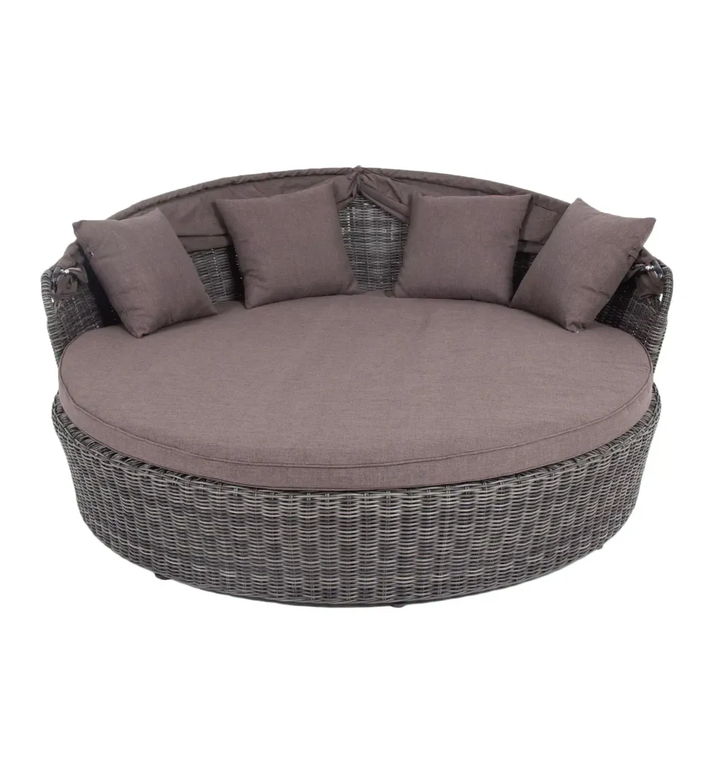 "Стильяно" плетеная кровать круглая, цвет графит