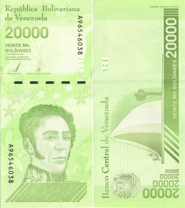 20 000 боливаров 2019 Венесуэла