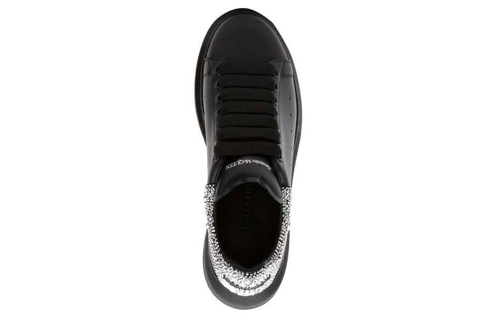 Alexander McQueen Oversized Sneaker Leather Low top Stylish Skateboarding Shoes Women"s Black
