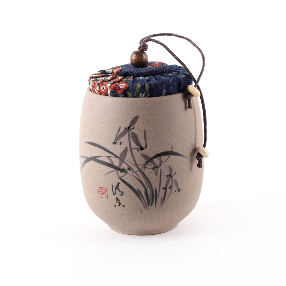 278212.1 Чайница "Орхидея" 180 мл, керамика. Высота 100, диаметр 65мм