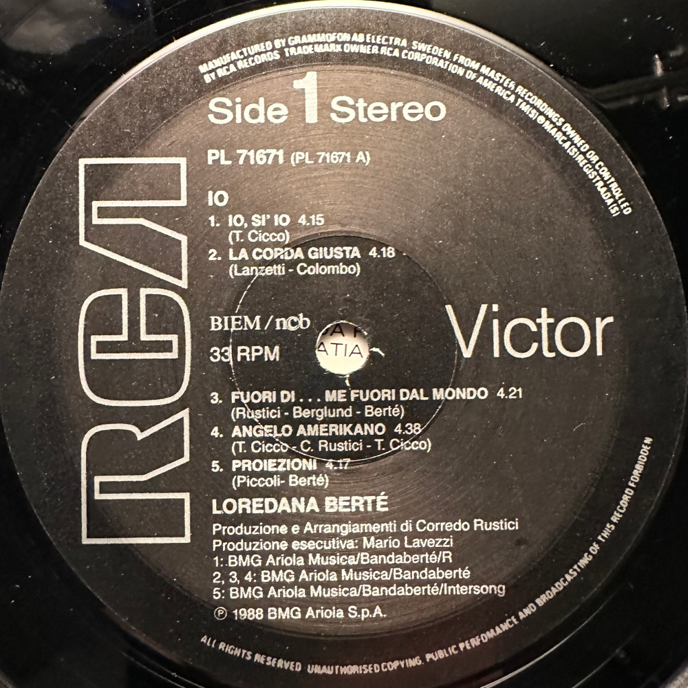 Loredana Berte - Io (Швеция 1988г.)