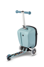 Чемокат Micro Luggage Junior LED морозный голубой с наклейками, лимитированная коллекция