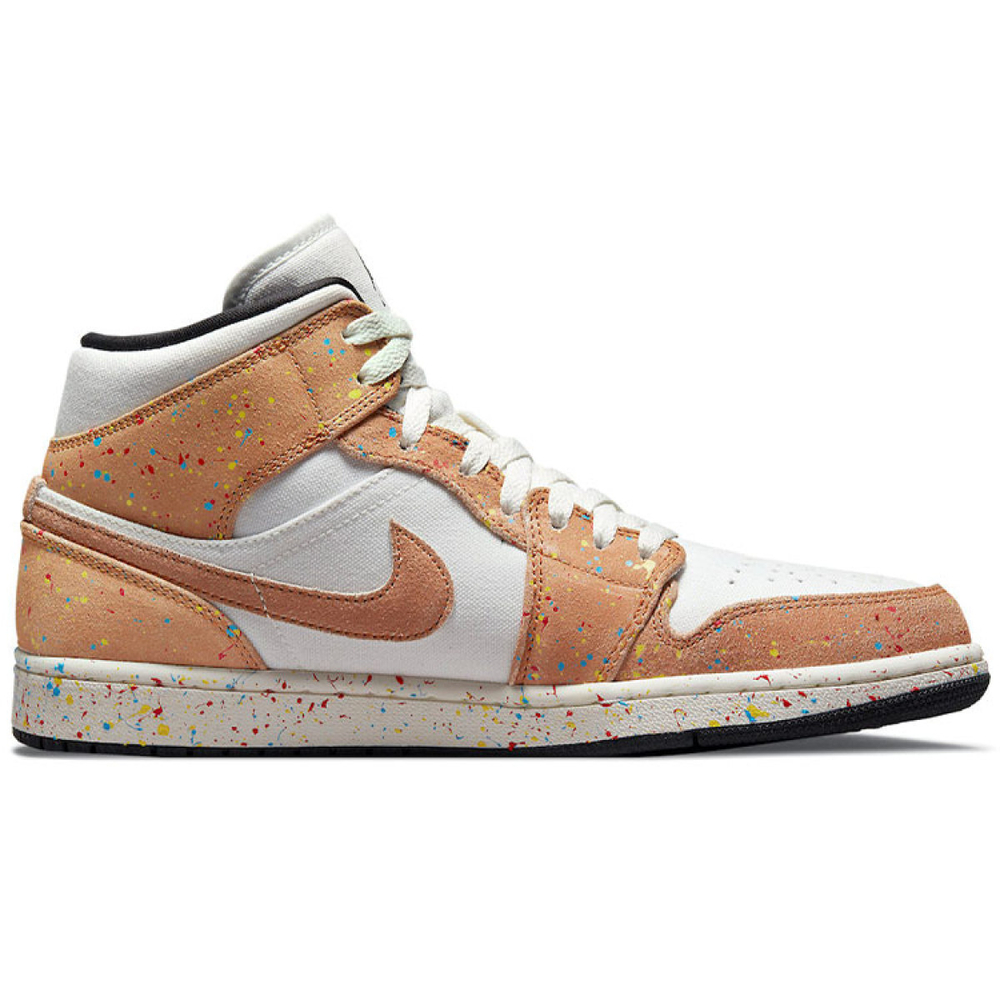 Кроссовки Air Jordan 1 Mid SE Brushstroke Paint Splatter