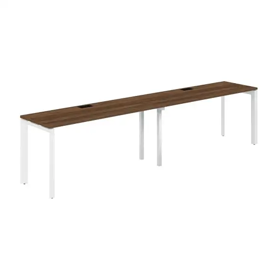 PR.227.DM.P59.WH / Рабочая станция s-b-s 3200х600х750 / профиль: 59х59 белый; столешница: дуб модена