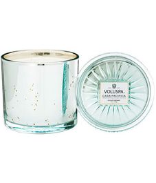 Дом на побережье, свеча в большом стеклянном подсвечнике с крышкой, Voluspa