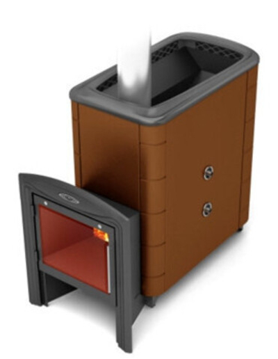 Печь банная Тунгуска XXL 2013 Inox Витра ТО терракота