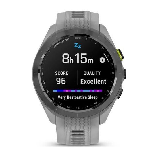 Умные часы Garmin Approach S70 (42 мм) с черным керамическим безелем и серым ремешком