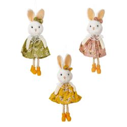 GAEM Изделие декоративное подвесное "Зайка" (блок 6шт), L4 W3 H15 см, 3в.