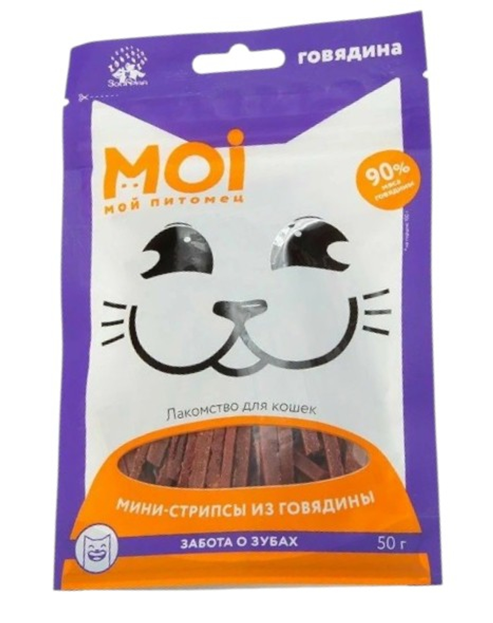Moi для кошек мини-стрипсы из говядины 50г