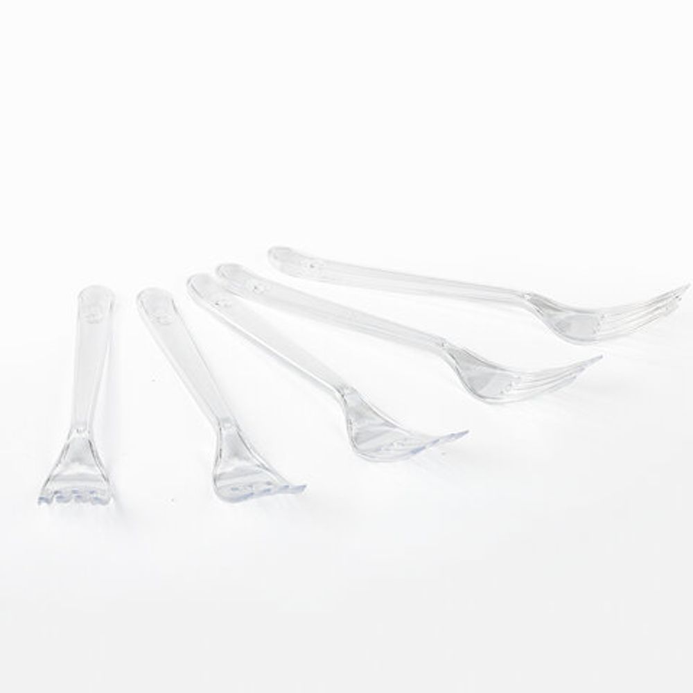 Одноразовые вилки 180 мм, КОМПЛЕКТ 48 шт., прозрачные, КРИСТАЛЛ, пластиковые, LAIMA, 602653