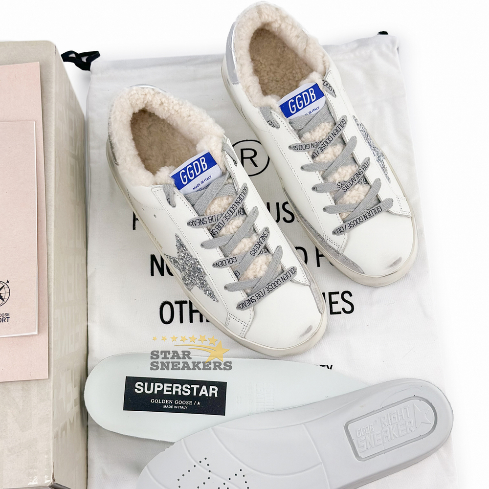 Кеды женские с мехом Golden Goose Superstar